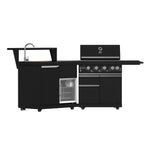 Forno All’Aperto 62,600 BTU BBQ, 3 Stainless Steel Burners, Infrared Burners, Sink Module, Black Sintered Stone Countertops, Bar and Beverage Center - BonPrix Électroménagers