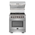 Forno Capriasca 30-Inch Freestanding Dual Fuel Range, 4 Burners, True Convection Oven - BonPrix Électroménagers
