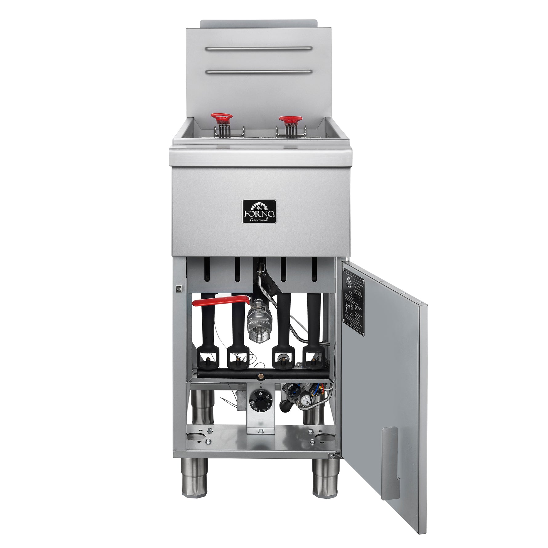 Forno Commerciale Natural Gas Deep Fryer, 4 Burners 120,000 BTU, 50 lbs Oil Capacity - BonPrix Électroménagers