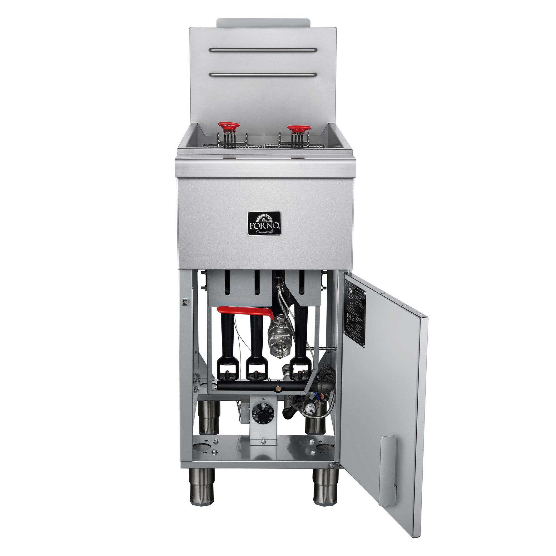 Forno Commerciale Natural Gas Deep Fryer, 3 Burners 90,000 BTU, 40 lbs, Millivolt Control - BonPrix Électroménagers