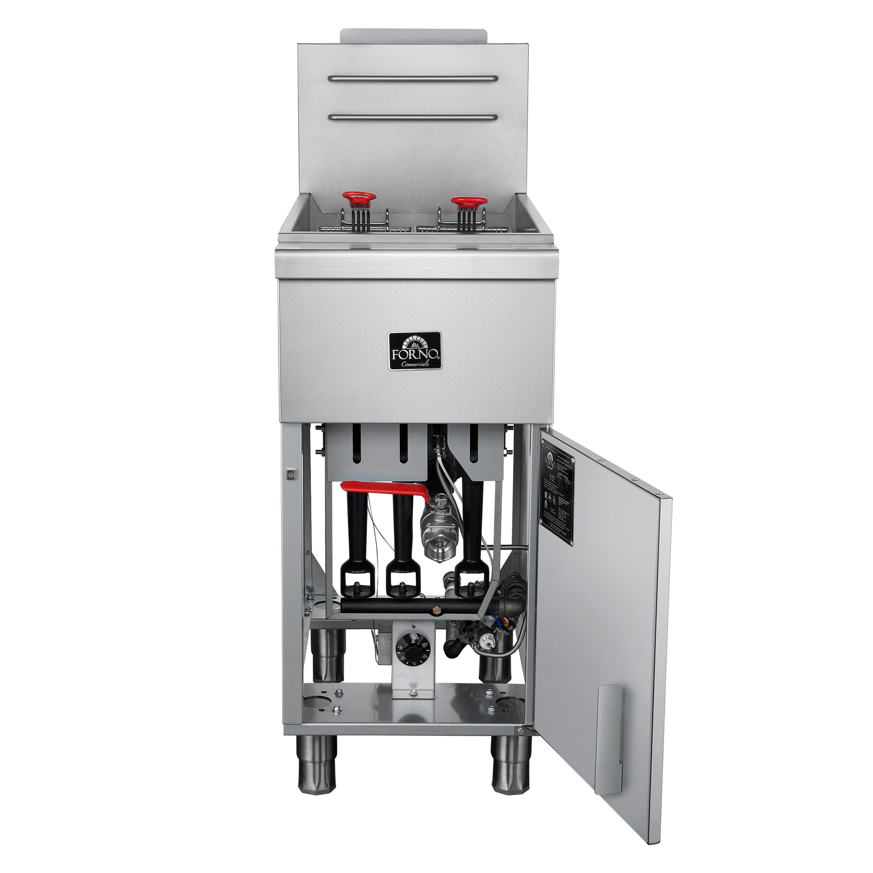 Forno Commerciale Propane Gas Deep Fryer, 4 Burners 120,000 BTU, 50 lbs Oil Capacity, Millivolt Control - BonPrix Électroménagers