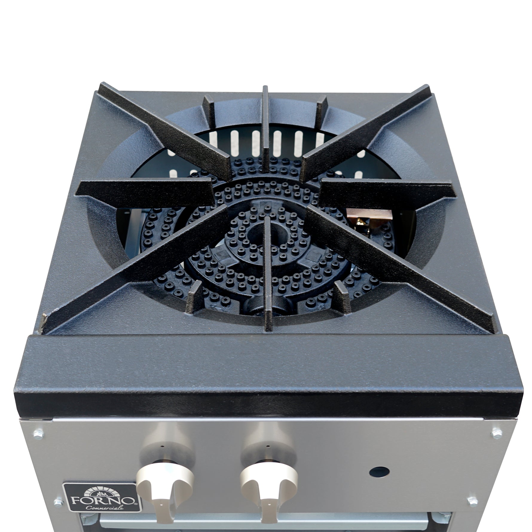 Forno Commerciale gas stock pot range, 1 powerful 3-ring burner, 80,000 BTU, durable stainless steel, heavy-duty cast iron grate - BonPrix Électroménagers