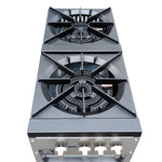Forno Commerciale gas stock pot range, 2 powerful 3-ring burners, 160,000 BTU, durable stainless steel, heavy-duty cast iron grates - BonPrix Électroménagers