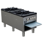 Forno Commerciale gas stock pot range, 2 powerful 3-ring burners, 160,000 BTU, durable stainless steel, heavy-duty cast iron grates - BonPrix Électroménagers