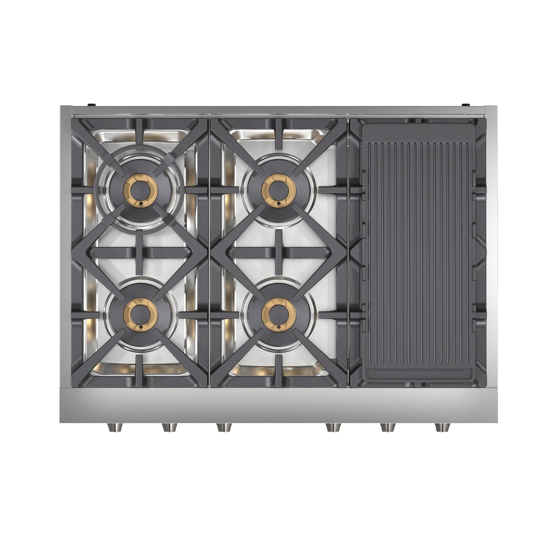 Forno Spezia Alta Qualita 36-Inch Pro-Style Gas Rangetop, Stainless Steel, 6 Sealed Burners, Continuous Cast Iron Grates, High Heat Output - BonPrix Électroménagers