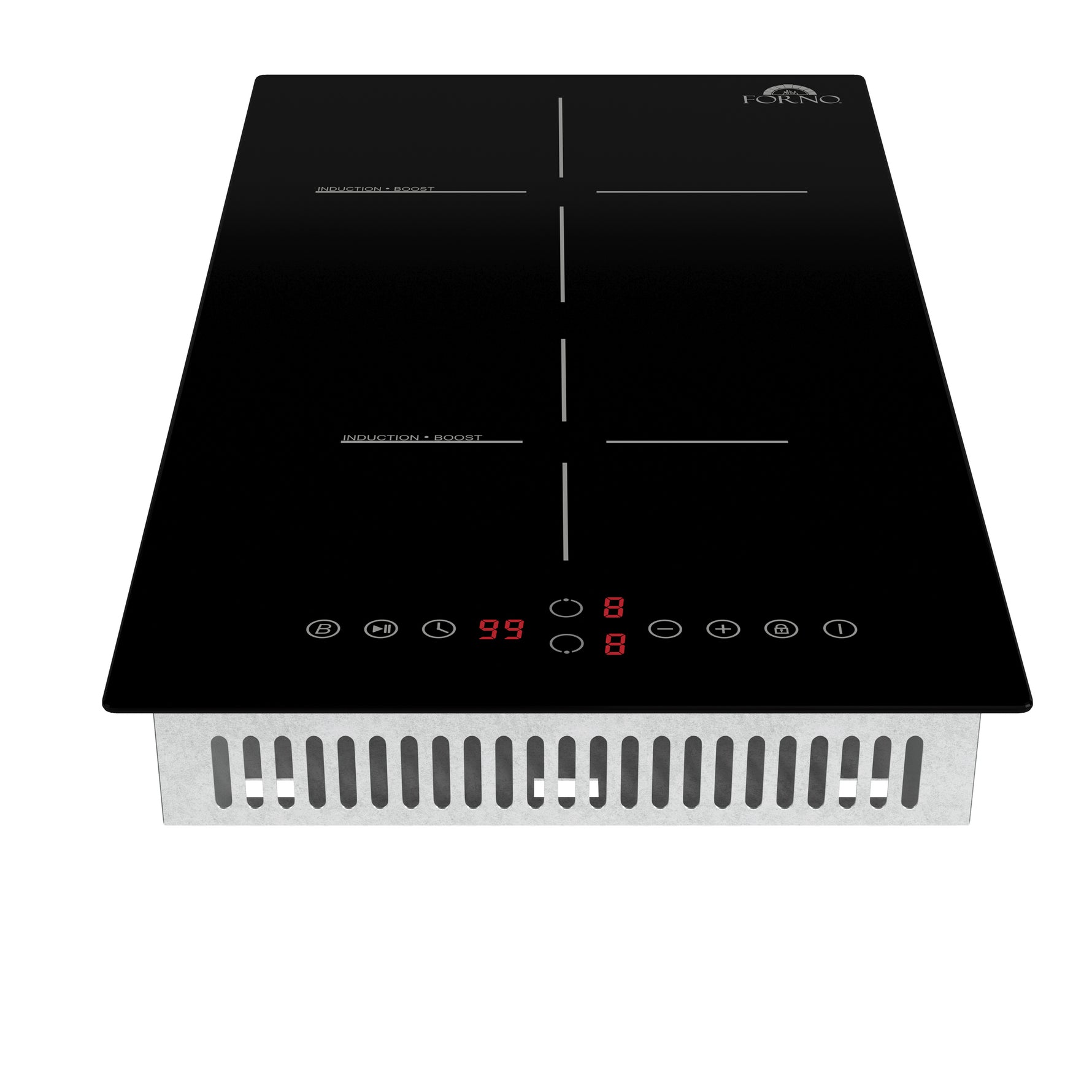 Forno Parco 12-Inch Induction Cooktop, 2 Zones, 3,600W Total Power, Touch Control, 9 Power Levels, Booster Function - BonPrix Électroménagers