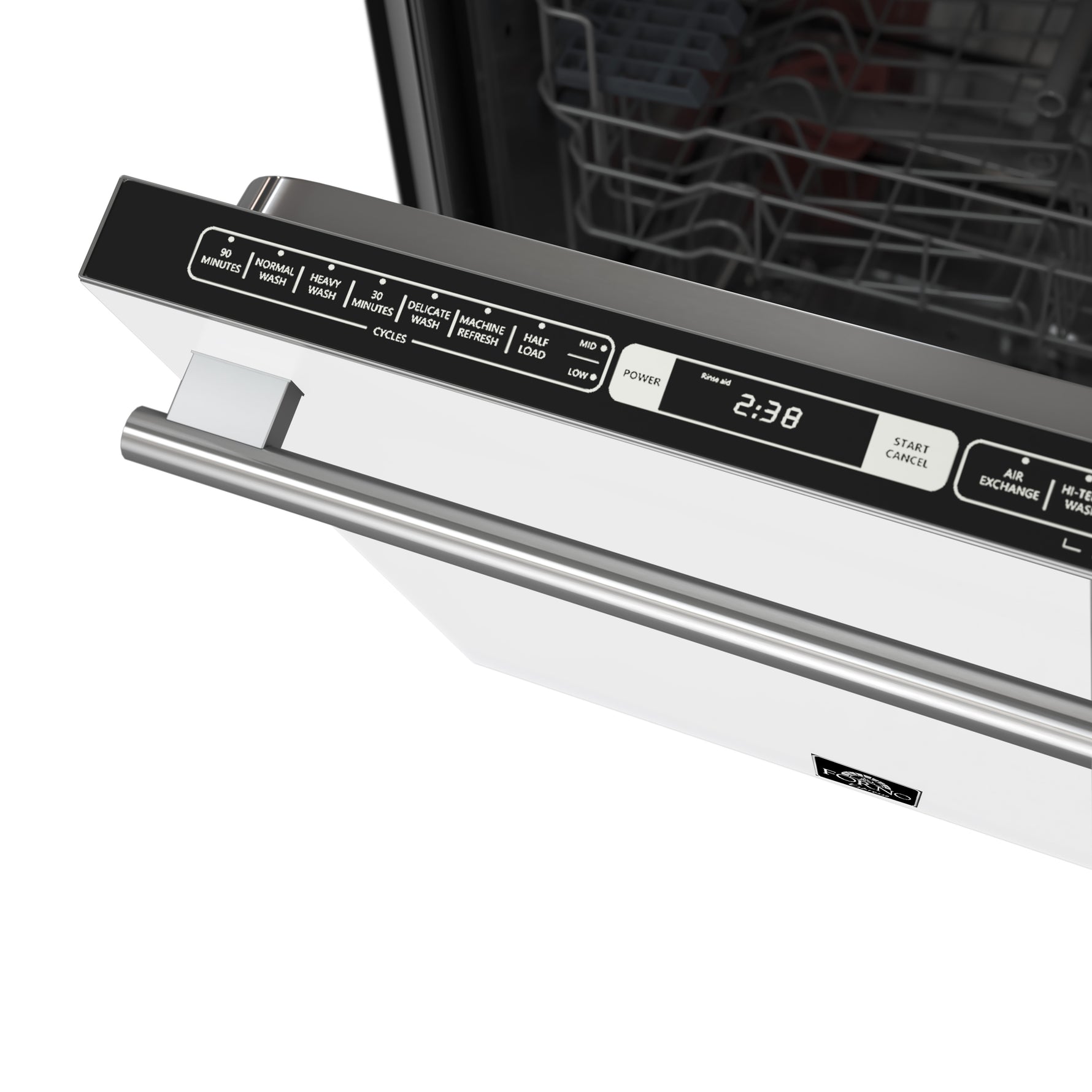 Lave-vaisselle encastrable Forno Romano Espresso 24 pouces, finition blanche, cuve en acier inoxydable, 49 dBA, certifié Energy Star
