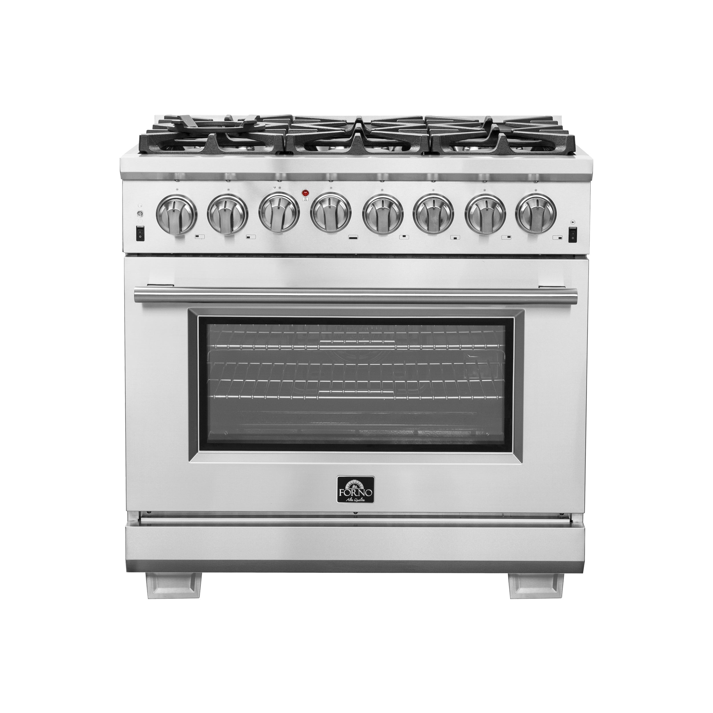 Forno Capriasca 36-Inch Freestanding Dual Fuel Range, 6 Burners, True Convection Oven - BonPrix Électroménagers