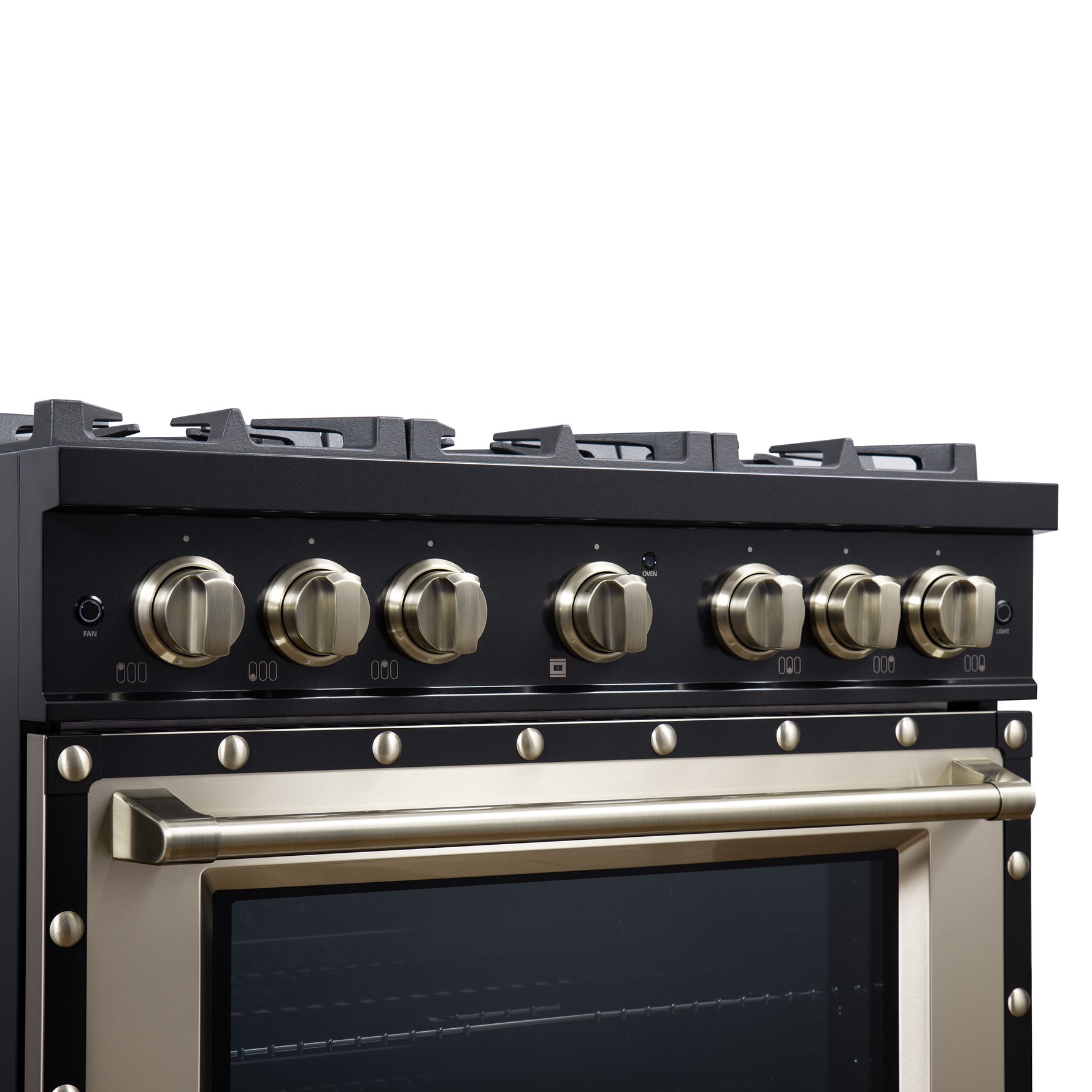 Valente 36" Dual Fuel Range in Black, 6 Sealed Burners, 71 000 BTU Cooktop Output , 5.2 Cu.Ft. convection Oven, Telescopic Racks - BonPrix Électroménagers