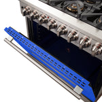 Forno Capriasca 36-Inch Freestanding Dual Fuel Range, 6 Burners, True Convection Oven, Blue Door - BonPrix Électroménagers