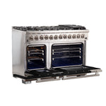 Forno Capriasca 48-Inch Freestanding Dual Fuel Range, 8 Burners, True Convection Oven, Black Doors - BonPrix Électroménagers