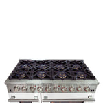 Forno Capriasca 48-Inch Freestanding Dual Fuel Range, 8 Burners, True Convection Oven, White Doors - BonPrix Électroménagers