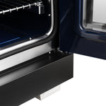 Forno Capriasca 36 Inch Freestanding French Door Dual Fuel Range in Black with Antique Brass Accessories, 6 Burners, True Convection Oven - BonPrix Électroménagers