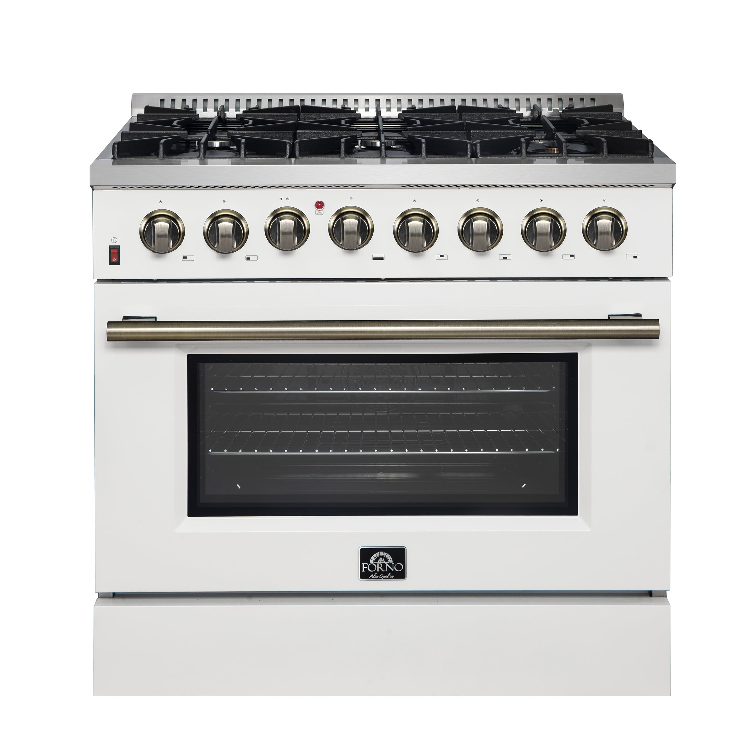 Forno Galiano 36" Freestanding Dual Fuel Range in White - BonPrix Électroménagers