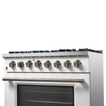 Forno Galiano 36" Freestanding Dual Fuel Range in White - BonPrix Électroménagers