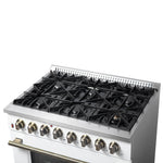 Forno Galiano 36" Freestanding Dual Fuel Range in White - BonPrix Électroménagers