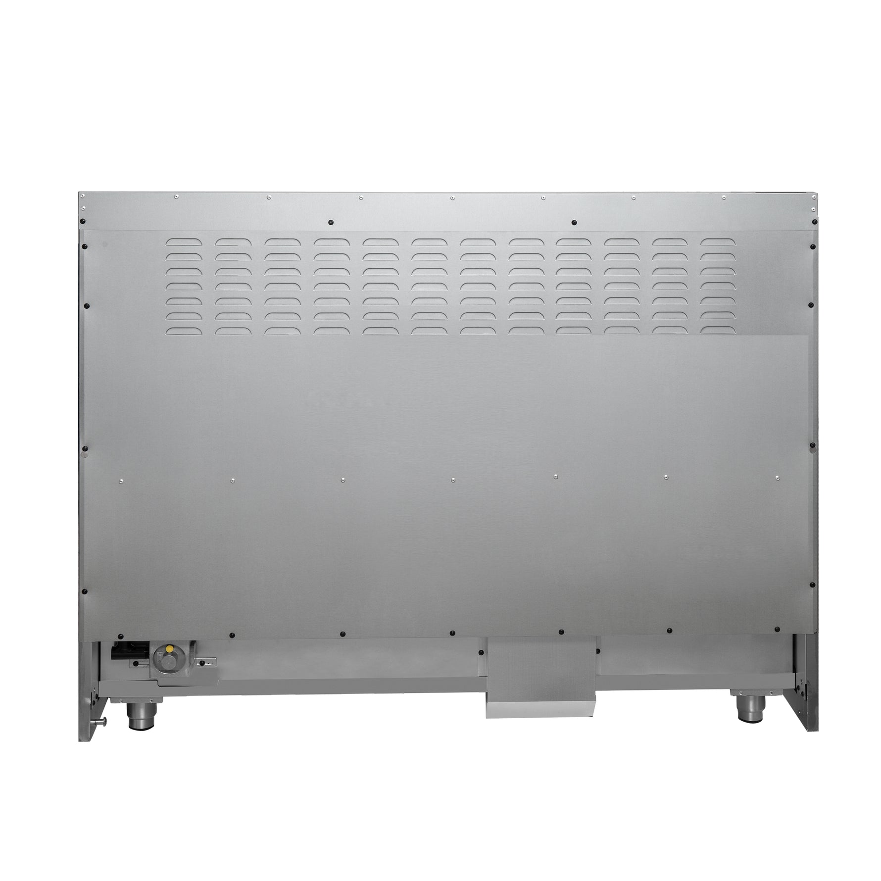 Galiano 48-inch Dual Fuel Range White & Antique Brass Design with 8 Sealed Burners 107,000 BTU, 6.58 cu. ft. double ovens & Griddle - BonPrix Électroménagers