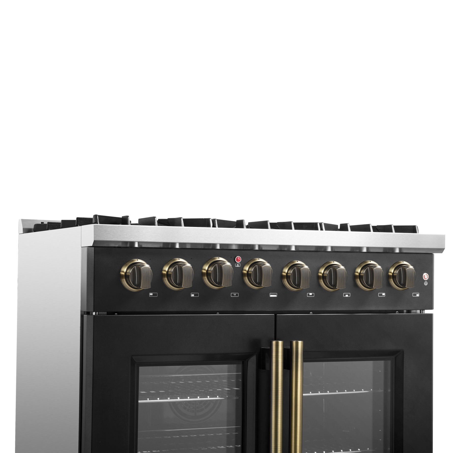 Forno Galiano 36-inch Freestanding French Door Dual Fuel Range Black - BonPrix Électroménagers