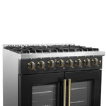 Forno Galiano 36-inch Freestanding French Door Dual Fuel Range Black - BonPrix Électroménagers