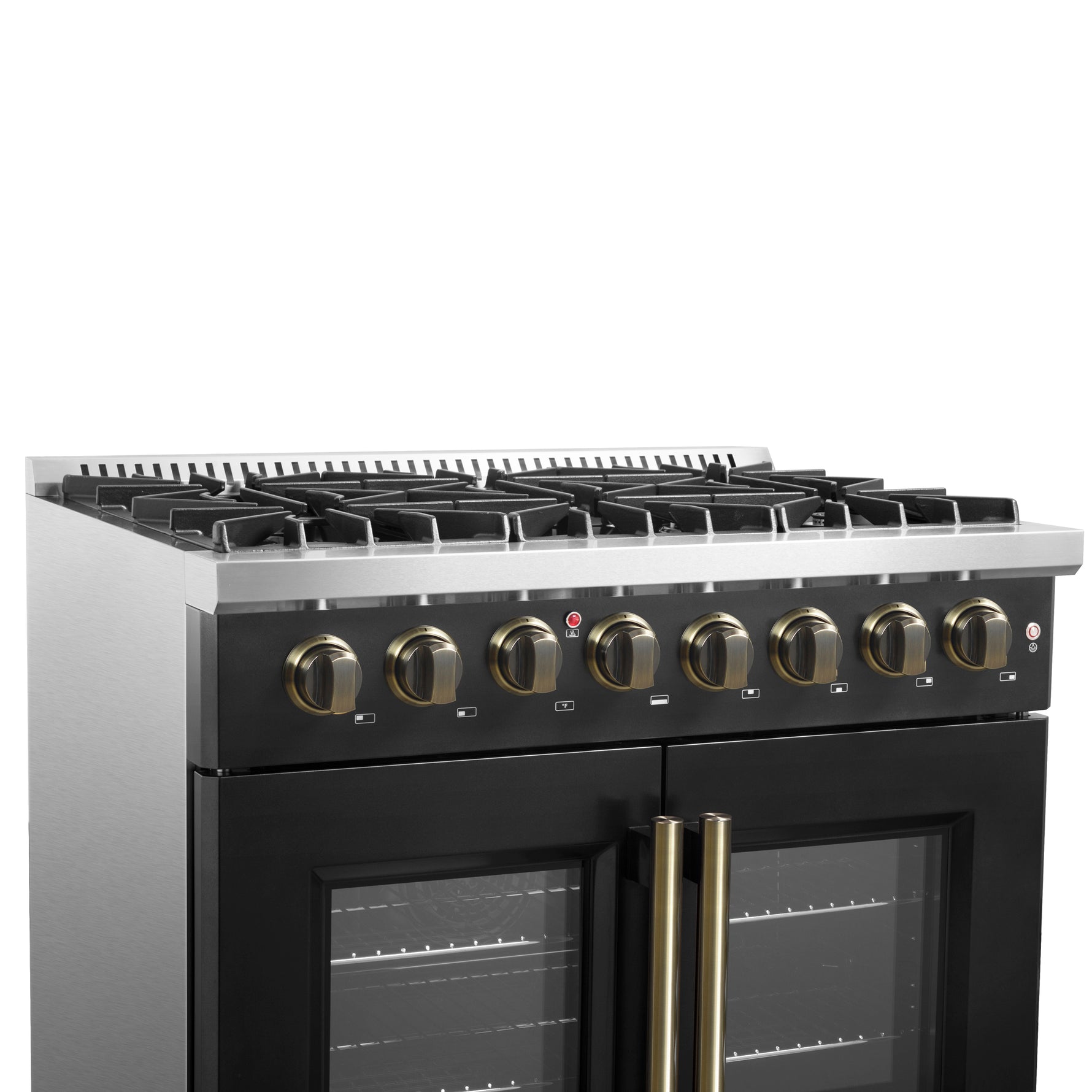 Forno Galiano 36-inch Freestanding French Door Dual Fuel Range Black - BonPrix Électroménagers