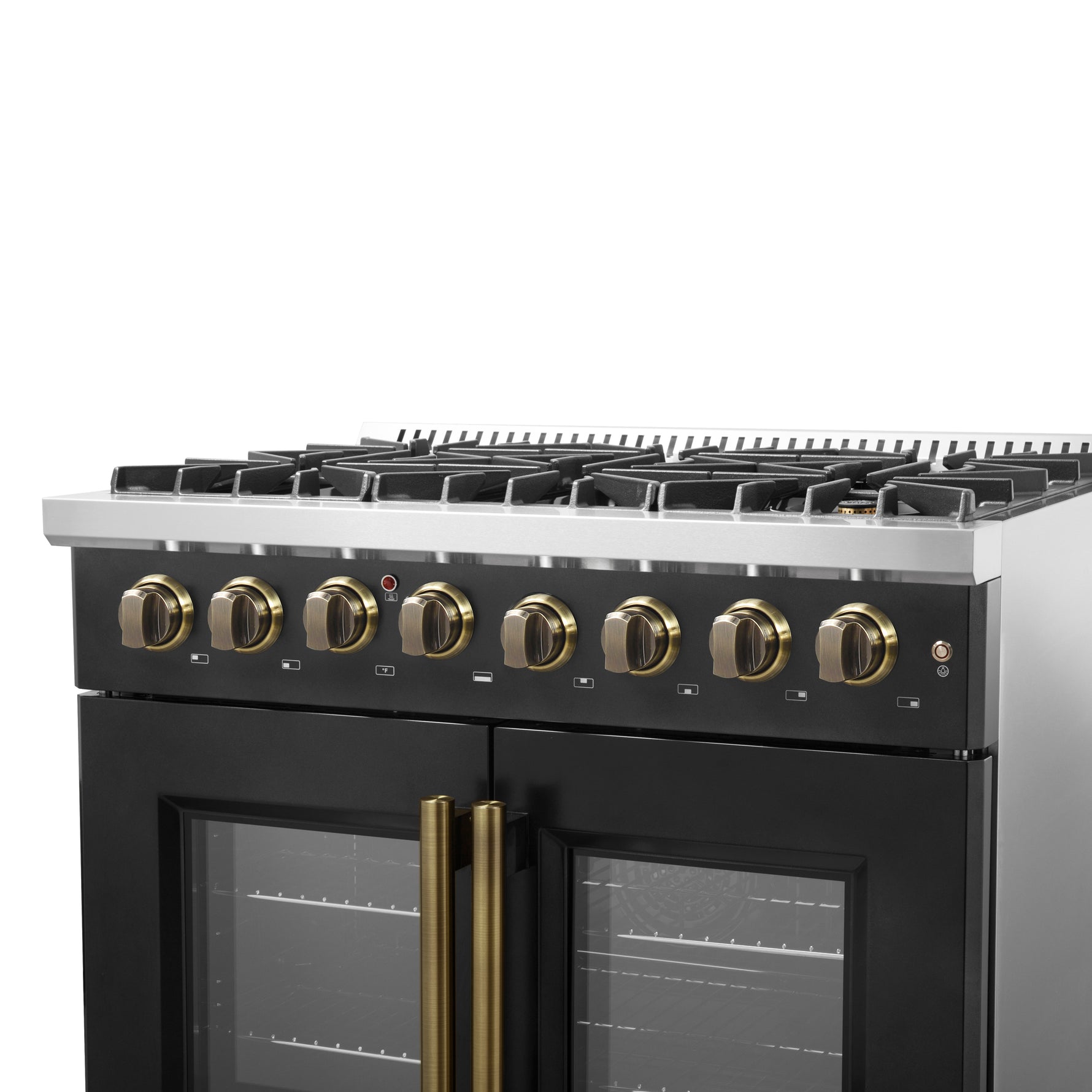 Forno Galiano 36-inch Freestanding French Door Dual Fuel Range Black - BonPrix Électroménagers