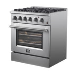 Forno Marco 30-Inch Dual Fuel Range, Stainless Steel, 4 Burners, 37,000 BTU, True Convection Oven, Energy Efficient - BonPrix Électroménagers