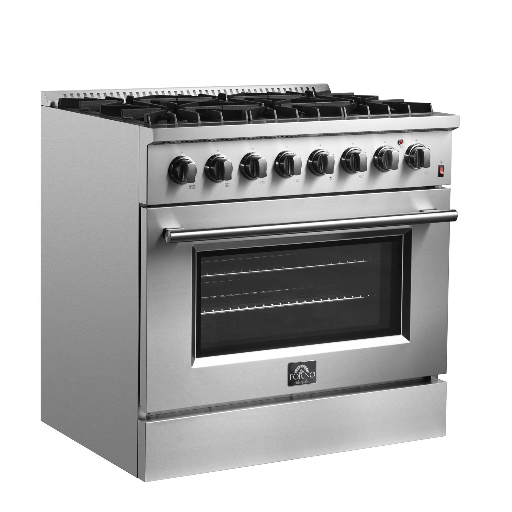 Forno Marco 36-Inch Dual Fuel Range, Stainless Steel, 6 Burners, 67,000 BTU, True Convection Oven, Energy Efficient - BonPrix Électroménagers