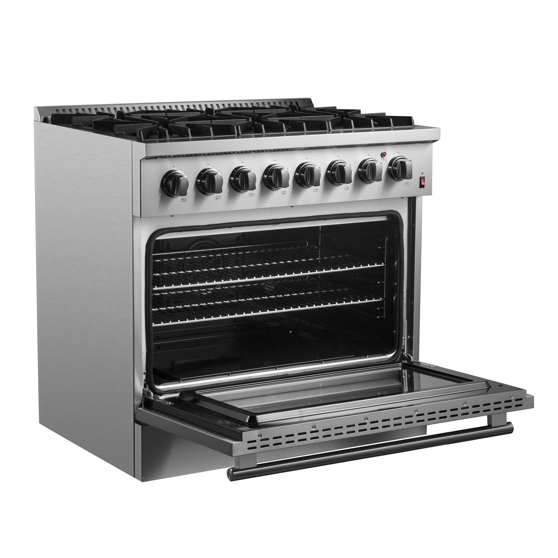 Forno Marco 36-Inch Dual Fuel Range, Stainless Steel, 6 Burners, 67,000 BTU, True Convection Oven, Energy Efficient - BonPrix Électroménagers