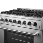 Forno Marco 36-Inch Dual Fuel Range, Stainless Steel, 6 Burners, 67,000 BTU, True Convection Oven, Energy Efficient - BonPrix Électroménagers