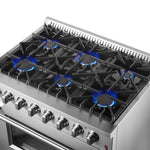 Forno Marco 36-Inch Dual Fuel Range, Stainless Steel, 6 Burners, 67,000 BTU, True Convection Oven, Energy Efficient - BonPrix Électroménagers