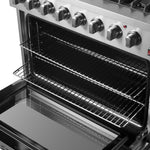 Forno Marco 36-Inch Dual Fuel Range, Stainless Steel, 6 Burners, 67,000 BTU, True Convection Oven, Energy Efficient - BonPrix Électroménagers