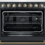 Forno Paolo 36 Inch Black Freestanding Electric Range, Stainless Steel, 5.44 cu.ft, True Convection Oven, Energy Efficient - BonPrix Électroménagers