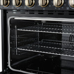 Forno Paolo 36 Inch Black Freestanding Electric Range, Stainless Steel, 5.44 cu.ft, True Convection Oven, Energy Efficient - BonPrix Électroménagers