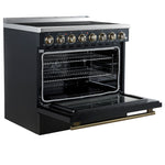 Forno Paolo 36 Inch Black Freestanding Electric Range, Stainless Steel, 5.44 cu.ft, True Convection Oven, Energy Efficient - BonPrix Électroménagers