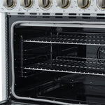 Forno Paolo 36 Inch White Freestanding Electric Range, Stainless Steel, 5.44 cu.ft, True Convection Oven, Energy Efficient - BonPrix Électroménagers