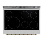 Forno Paolo 36 Inch White Freestanding Electric Range, Stainless Steel, 5.44 cu.ft, True Convection Oven, Energy Efficient - BonPrix Électroménagers