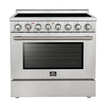 Forno Paolo 36 Inch Freestanding Electric Range, Stainless Steel, 5.44 cu.ft, True Convection Oven, Energy Efficient - BonPrix Électroménagers
