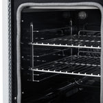 Forno Paolo 48 Inch Freestanding Electric Range in White with Antique Brass, 6.7 cu.ft, True Convection Oven, Energy Efficient - BonPrix Électroménagers