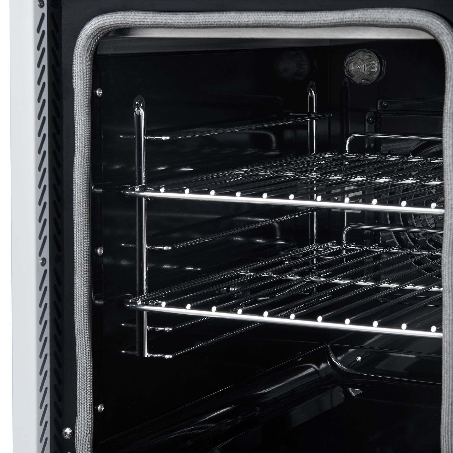 Forno Paolo 48 Inch Freestanding Electric Range in White with Antique Brass, 6.7 cu.ft, True Convection Oven, Energy Efficient - BonPrix Électroménagers