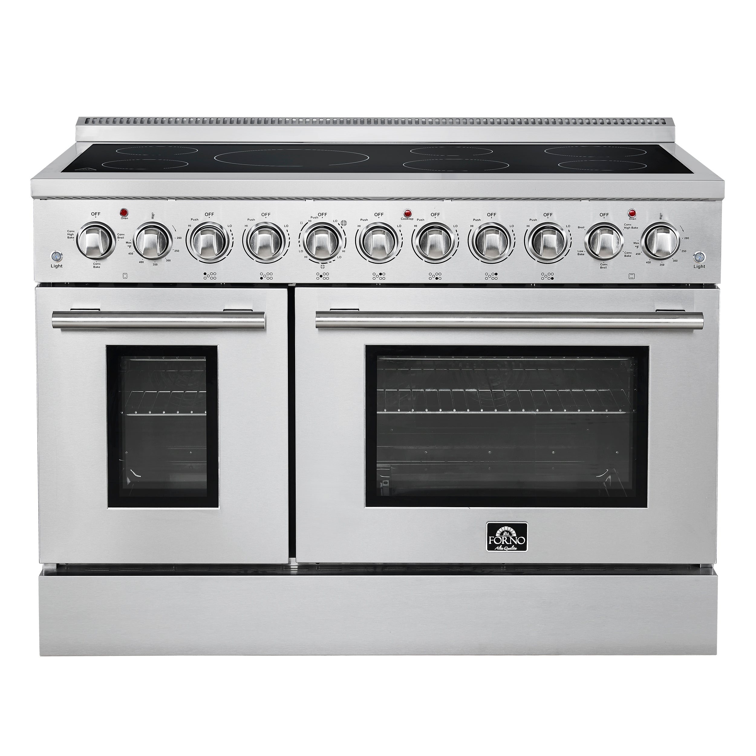 Forno Paolo 48 Inch Freestanding Electric Range, Stainless Steel, 6.7 cu.ft, True Convection Oven, Energy Efficient - BonPrix Électroménagers