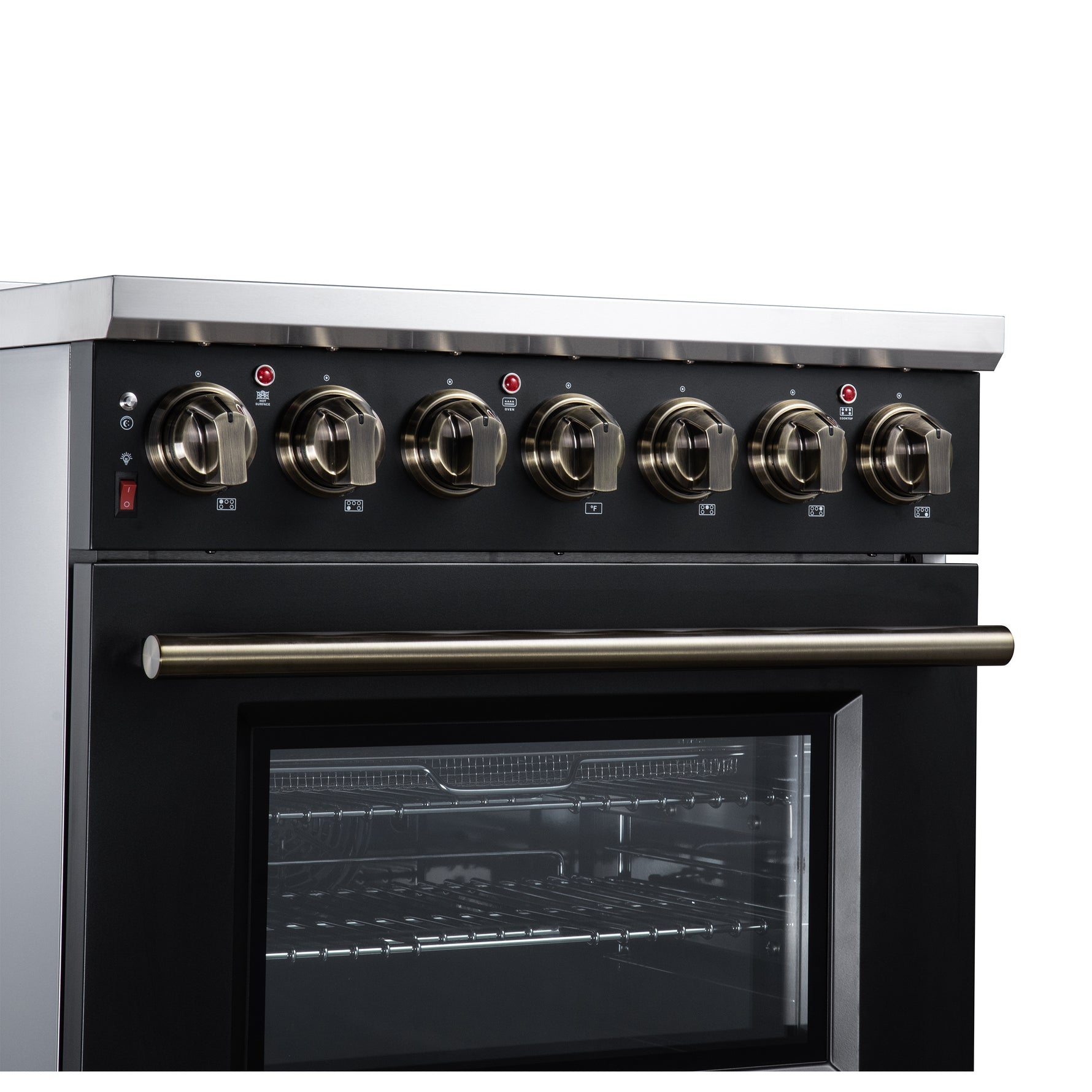 Massimo 30 Inch Freestanding Electric range, 5 radiant burners, 4.32 cf. True Convection oven, Air fryer kit, Black