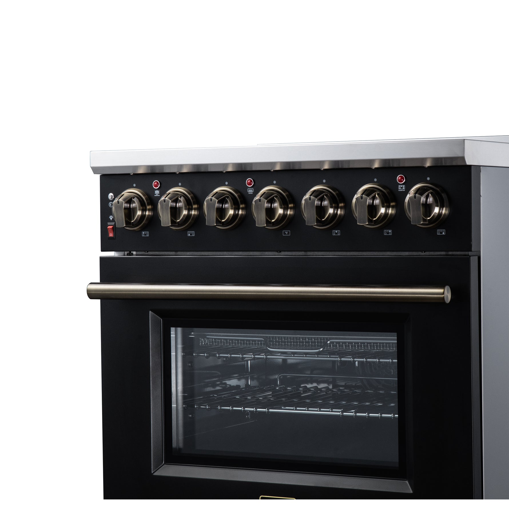 Massimo 30 Inch Freestanding Electric range, 5 radiant burners, 4.32 cf. True Convection oven, Air fryer kit, Black