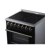 Massimo 30 Inch Freestanding Electric range, 5 radiant burners, 4.32 cf. True Convection oven, Air fryer kit, Black