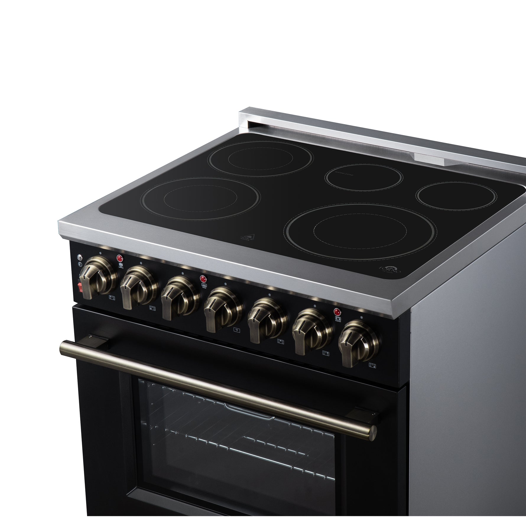 Massimo 30 Inch Freestanding Electric range, 5 radiant burners, 4.32 cf. True Convection oven, Air fryer kit, Black