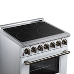 Massimo 30 Inch Freestanding Electric range, 5 radiant burners, 4.32 cf. True Convection oven, Air Fryer Kit, White