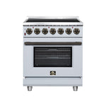 Massimo 30 Inch Freestanding Electric range, 5 radiant burners, 4.32 cf. True Convection oven, Air Fryer Kit, White