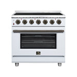 Massimo 36 Inch Freestanding Electric range, 5 radiant burners, 5.36 cf. True Convection oven, Air fryer kit, White