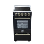 Forno Pallerano 20 Inch Freestanding Electric Range in Black, Canada Version, Plug and Cord Included - BonPrix Électroménagers