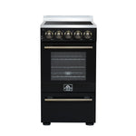 Forno Pallerano 20 Inch Freestanding Electric Range in Black, Canada Version, Plug and Cord Included - BonPrix Électroménagers