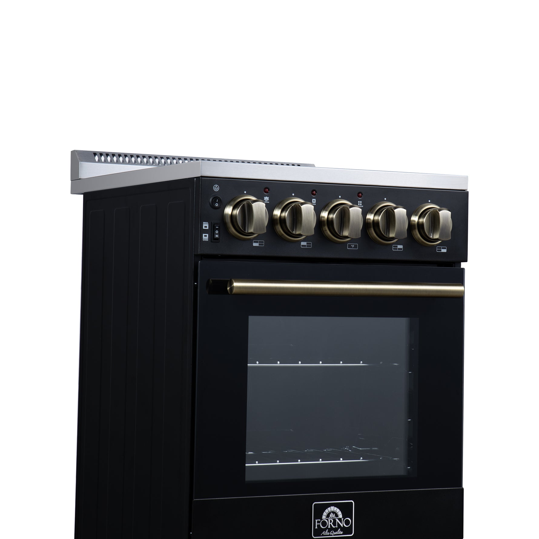 Forno Pallerano 20 Inch Freestanding Electric Range in Black, Canada Version, Plug and Cord Included - BonPrix Électroménagers
